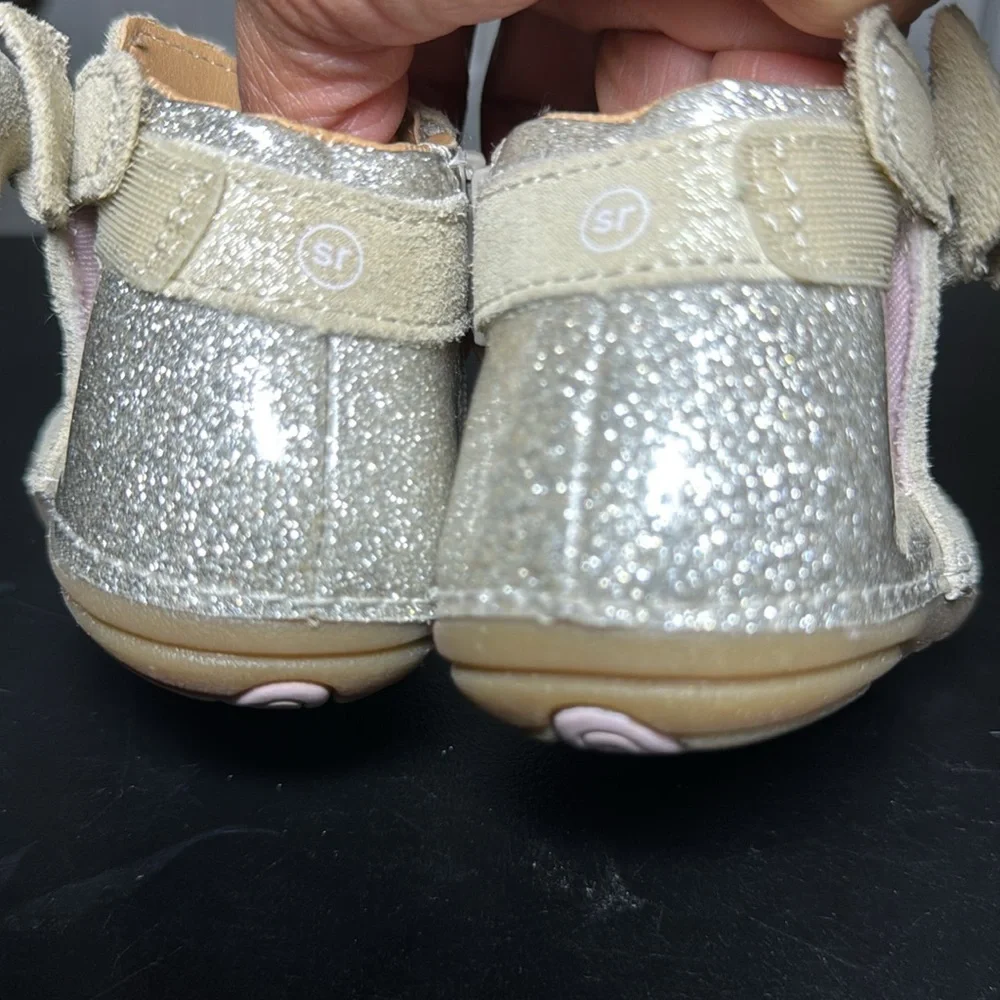 Stride Rite gold metallic sparkle bow boot 3M